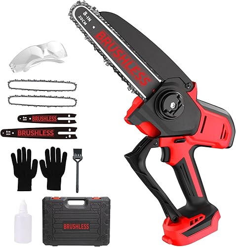 Mini motosierra compatible con la batería Milwaukee Chainsaw M18, motosierras de poda inalámbricas de 8 y 6 pulgadas, mini motosierra sin escobillas