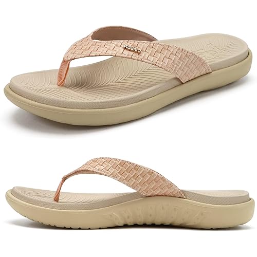 KuaiLu Womens Flip Flops Ladies Yoga Mat Comfortable Walking Thong Sandals With Plantar Fasciitis Arch Support Slip On Indoor Outdoor For Summer