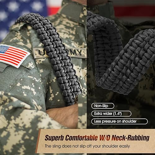 Miniatura 3 de KKIKK Eslinga QD de 2 puntos, correa de paracaídas de dos puntos con correa de longitud de ajuste rápido