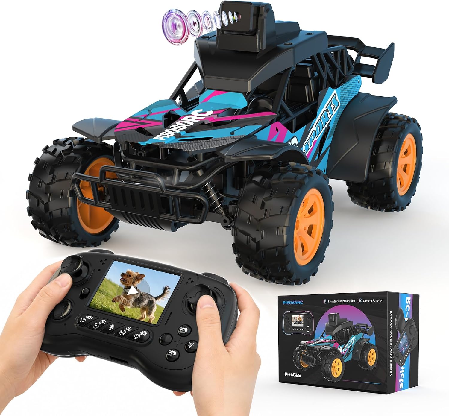 Auto Radiocomandata FPV Con Display 2,8 Pollici E Telecamera, Telecamera Regolabile A 60°, Telecomando A 2,4 GHz, Due Modalità Di Velocità, Veicolo Fuoristrada Ricaricabile, Regalo Per Bambini,Ragazzi