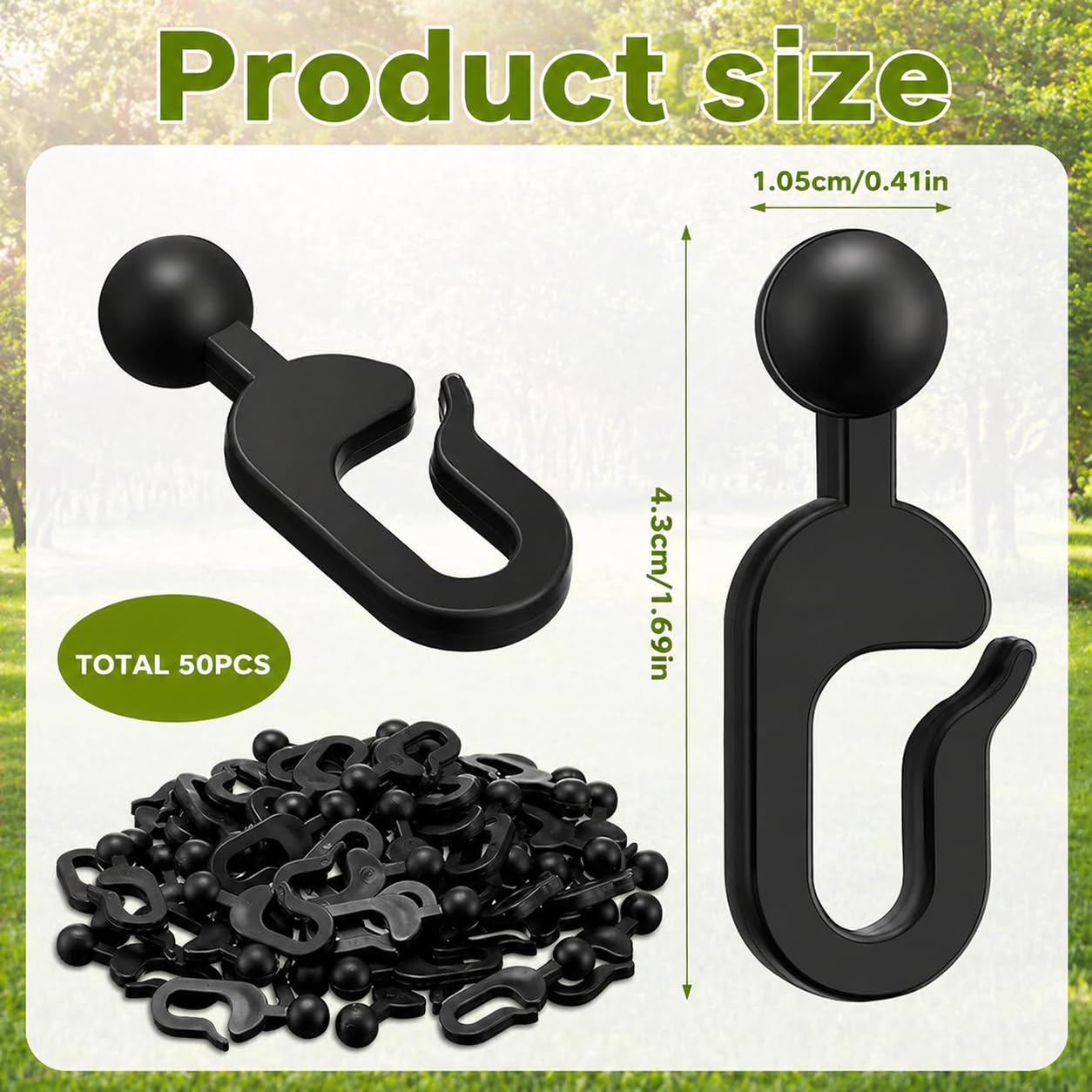 Ganci per tende da gazebo 50 pezzi ganci in plastica nera 4x1,8 cm per tende da esterno facili da montare per tende da giardino e zanzariere