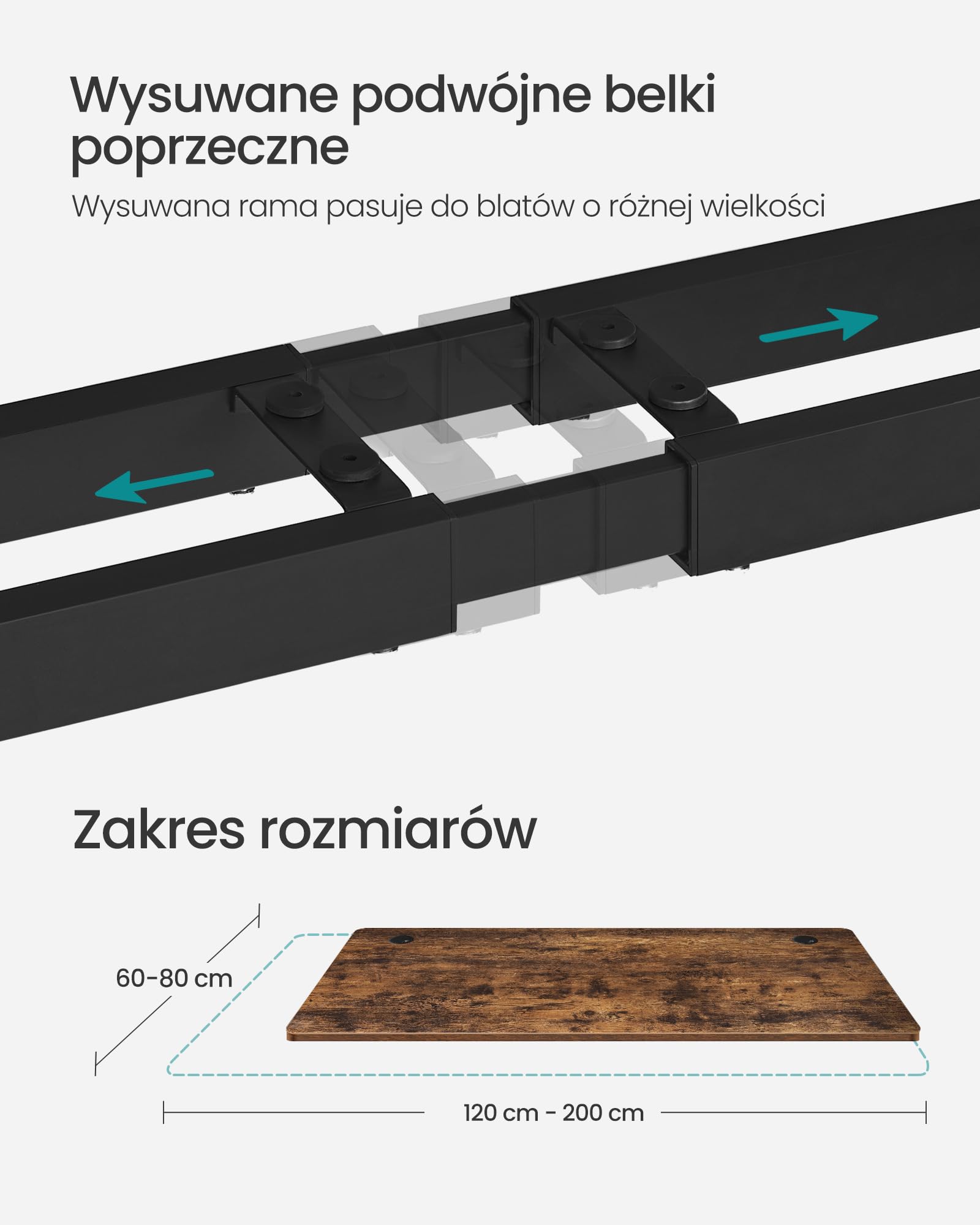 SONGMICS Elektryczna ramka na biurko, nogi do biurka siedzącego i stojącego, bez blatu, z haczykiem, bezstopniowa regulacja wysokości, funkcja pamięci, stal, czarna LSD019B01V1
