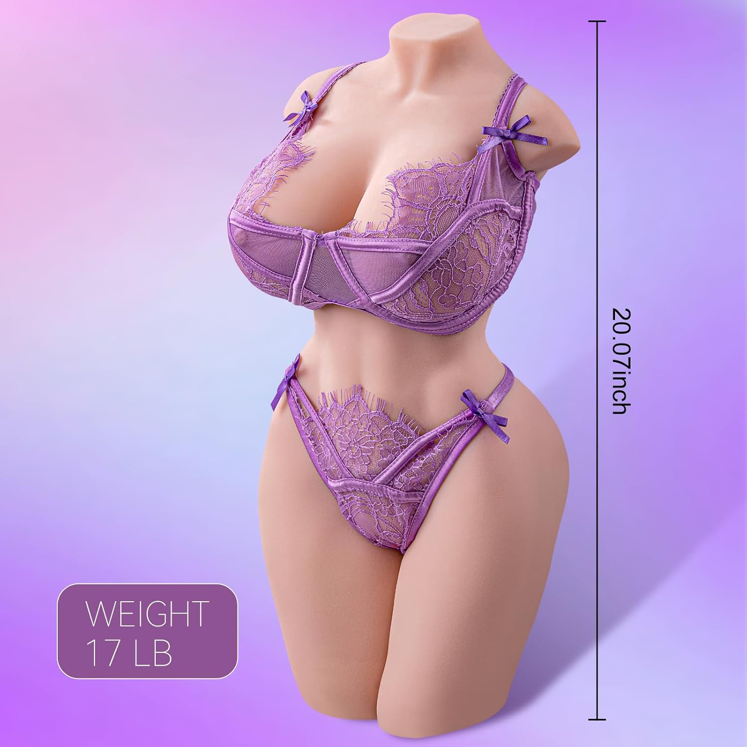 17LB Life Size Sex Doll with Flexible Torso, with Realistic Full Size Body Skin Texture, Soft Butt Big Breasts Pussy Ass Masturbation Hole & Breast Sex, Realistic Adult Male Sex Dolls for Orgasm.
