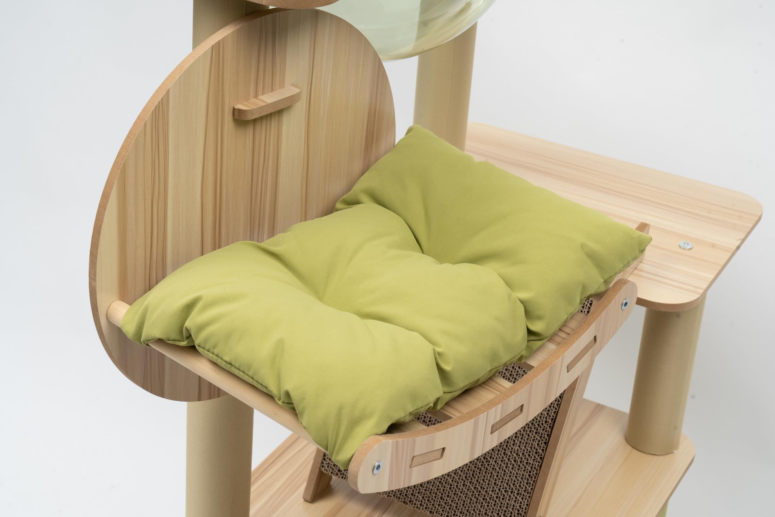Torre per Gatti con Grande Letto Imbottito, Stabile Tiragraffi per Gatti Domestici, Altezza 40 x 55 x 140 cm, Colore Log