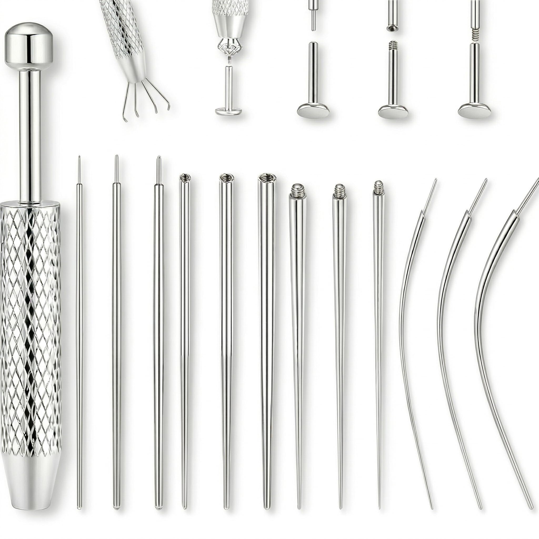 12 g, 14 g, 16 g, 18 g, pomoc w wprowadzaniu, piercing kulka, zestaw do pircingingu, zestaw do uszu Rook