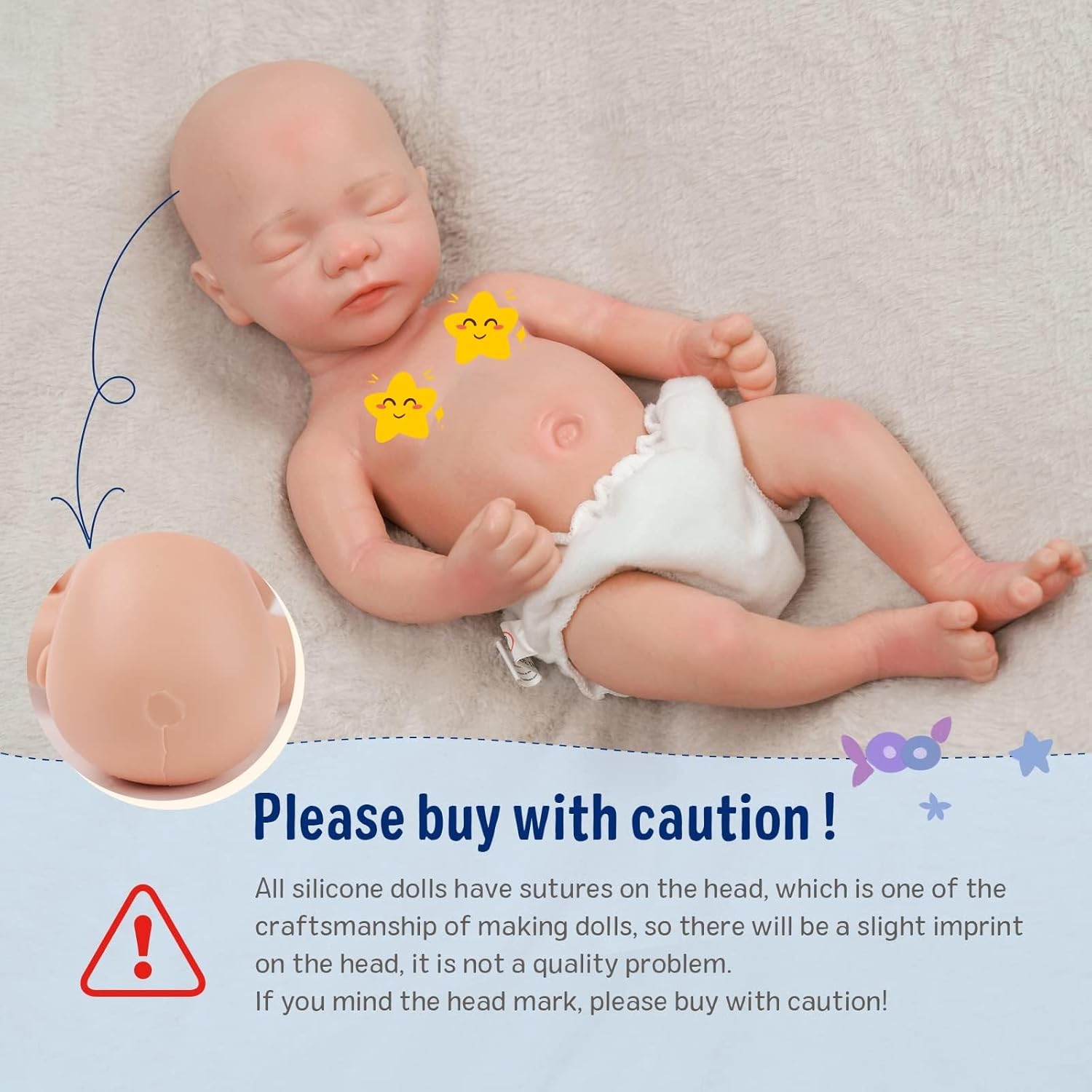 BABESIDE Lifelike Reborn Baby Doll Aurora - 12 inches (Weight 3.3 lbs. Anatomically Correct Silicone Reborn Baby Boy Realistic Newborn Baby Real Life Baby Doll with Gift Box