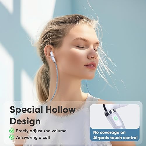 Miniatura 4 de Correa de cuello antipérdida para Airpods, cuerda magnética fuerte de cuero sintético, compatible con AirPods 1 y 2, Pro, 3 , Pro 2, oro amarillo