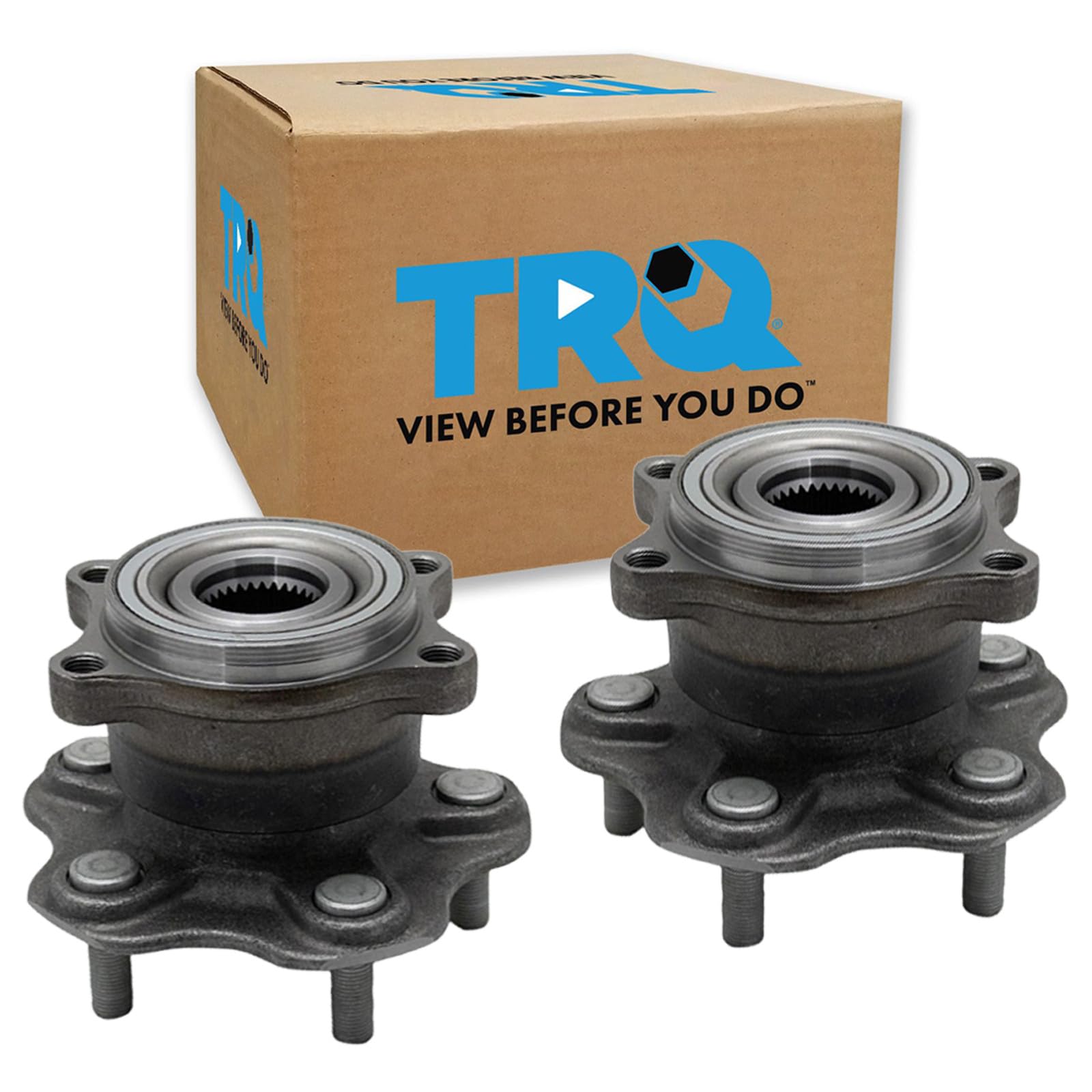 TRQ Rear Left and Right Wheel Bearing and Hub Assembly Set 2 Piece