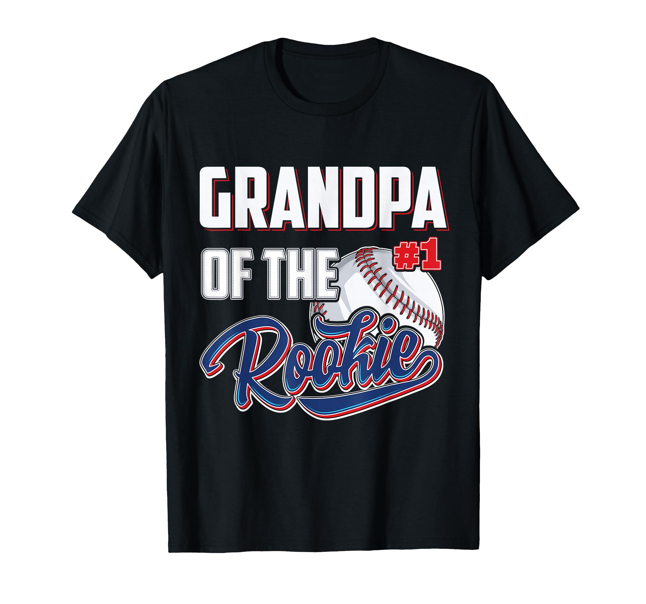 Grandpa of Rookie 1 Years Old Team 1st Birthday Baseball T-Shirt