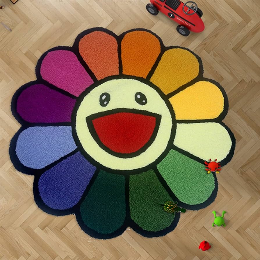 Amazon.com: Generic Smiley Face Sunflower Area Rug, 30x30in