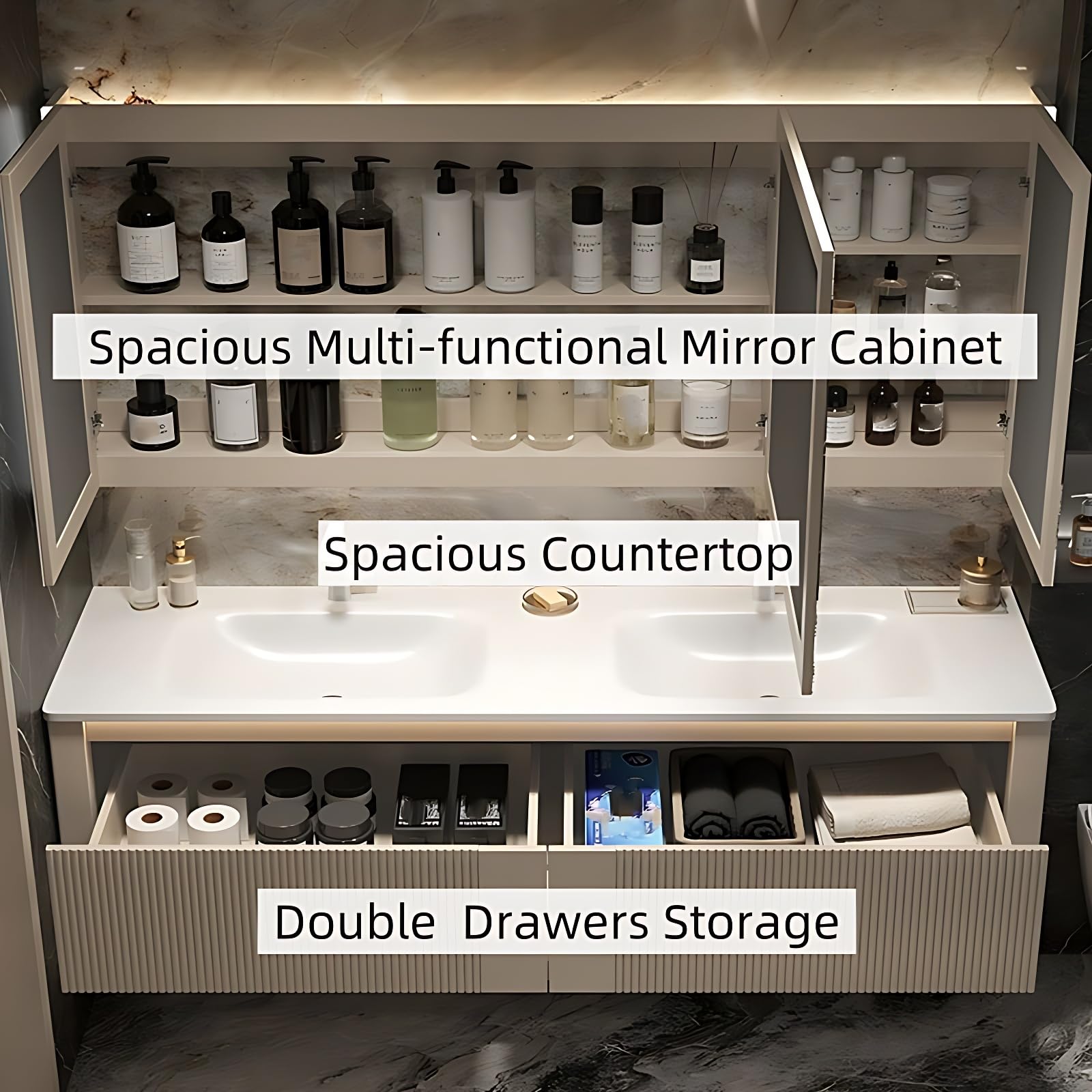 ペプシカーMAIDinFRANCE Amazon.com: Genpai 72IN Double Bathroom Vanity with Sink