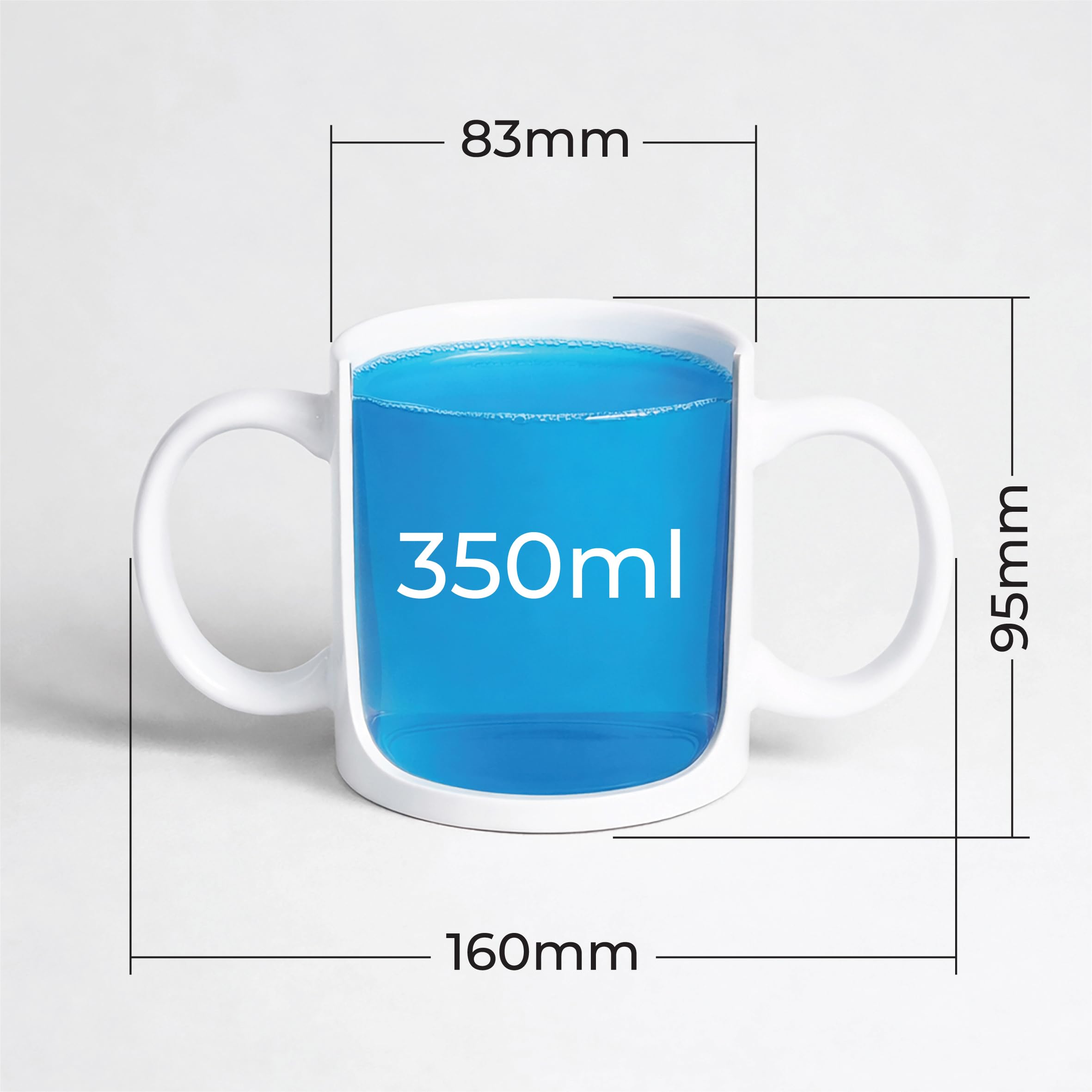 Amazon.com: Aidapt Two Handled Ceramic Mug Ideal for Users with Weak  Grip/Parkinsons (White) : Health & Household