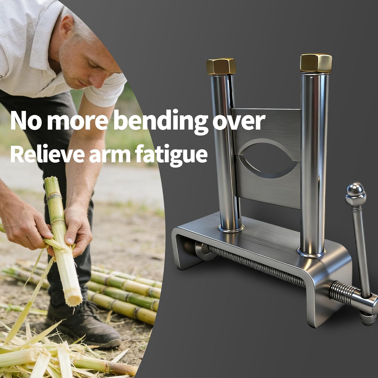 THOUSANDSUNNY Sugar Cane Peeler, Stainless Steel Mini Manual SugarCane Food Peeler Machine Diameter 0.78-2.76 Inches