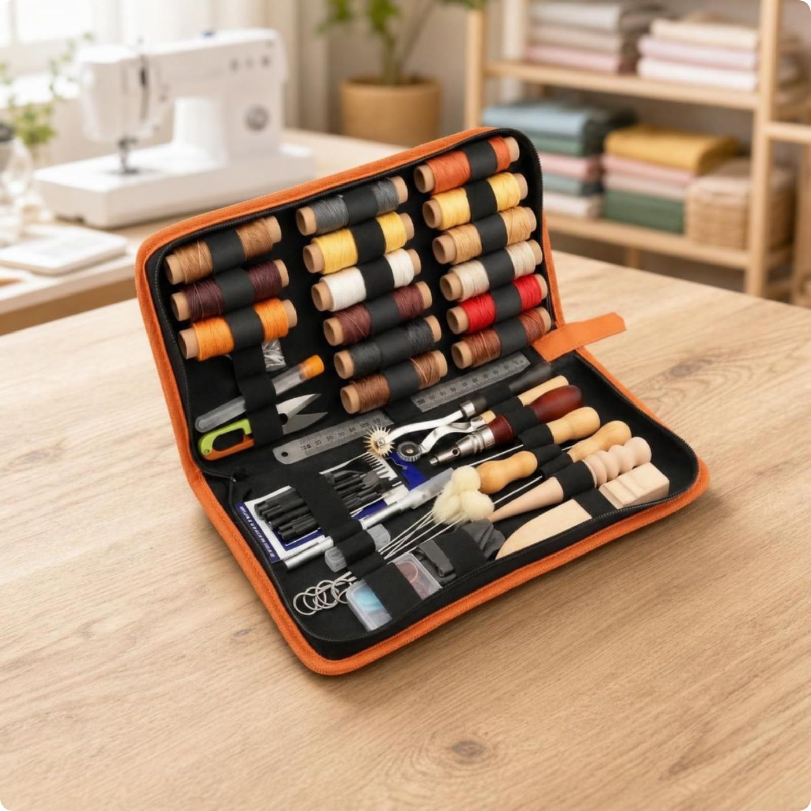predolo Juego para Artesanía en Portátil | Compacto, Kit Costura para con Estuche, Taller, Aficionados, Mejorado