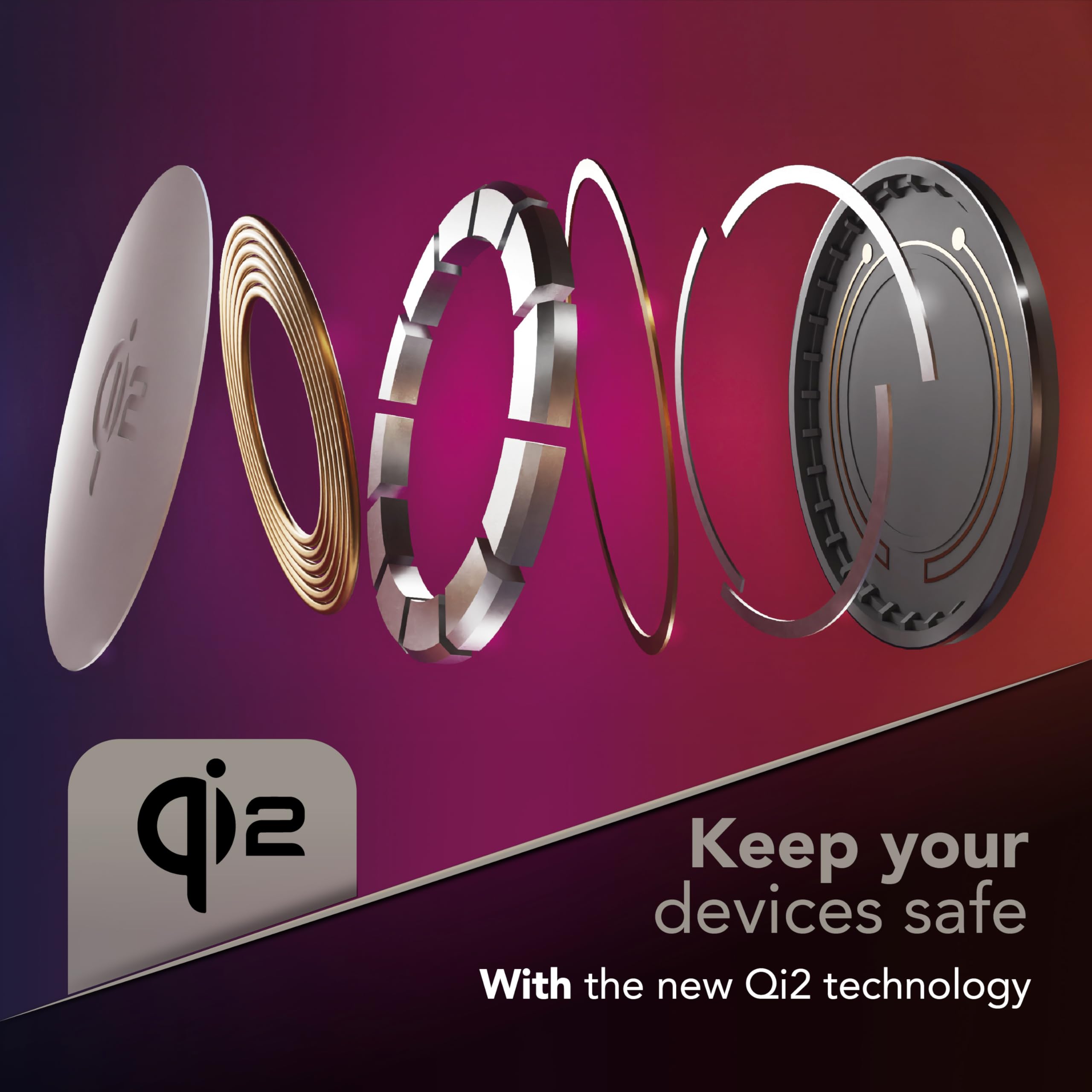Cellularline MAG Duo 2in1 Magnetische Wireless-Ladestation mit Qi2-Zertifizierung, Bis zu 15W für Smartphones und Kopfhörer, Sicheres und Vielseitiges Pad für Vertikales und Horizontales Laden
