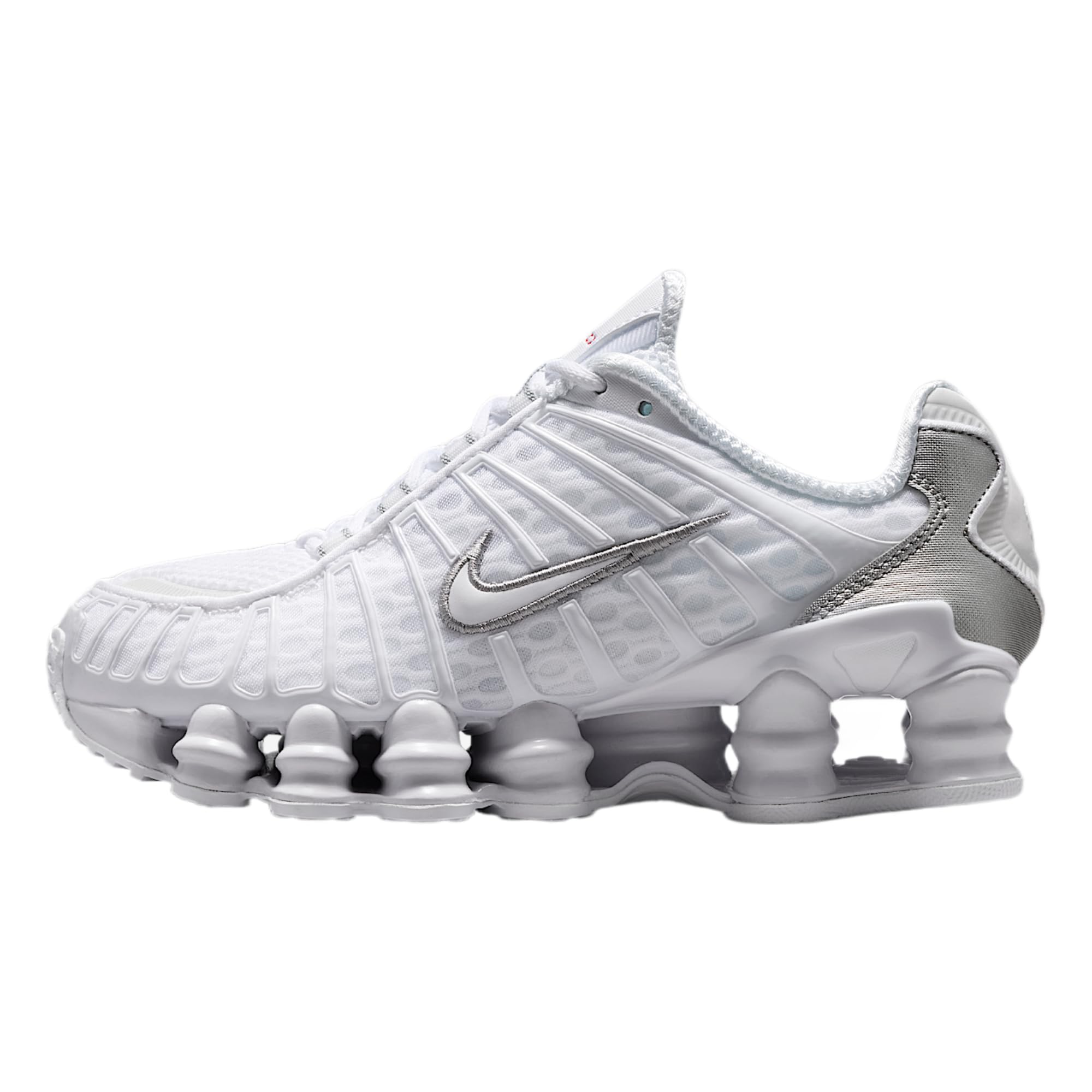 Shox TL Big Kids' Shoes (White/Metallic Silver/Max Orange/White) Size 7