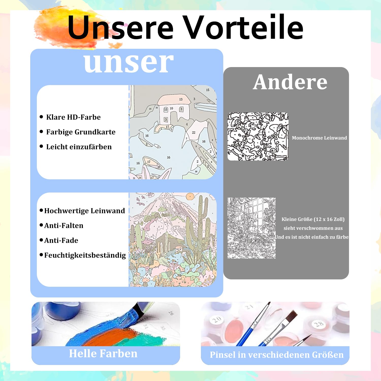 Malen Nach Zahlen Erwachsene XXL 50x100cm | Meer Motiv DIY Gemälde Set | Mit Acrylfarben & Pinsel