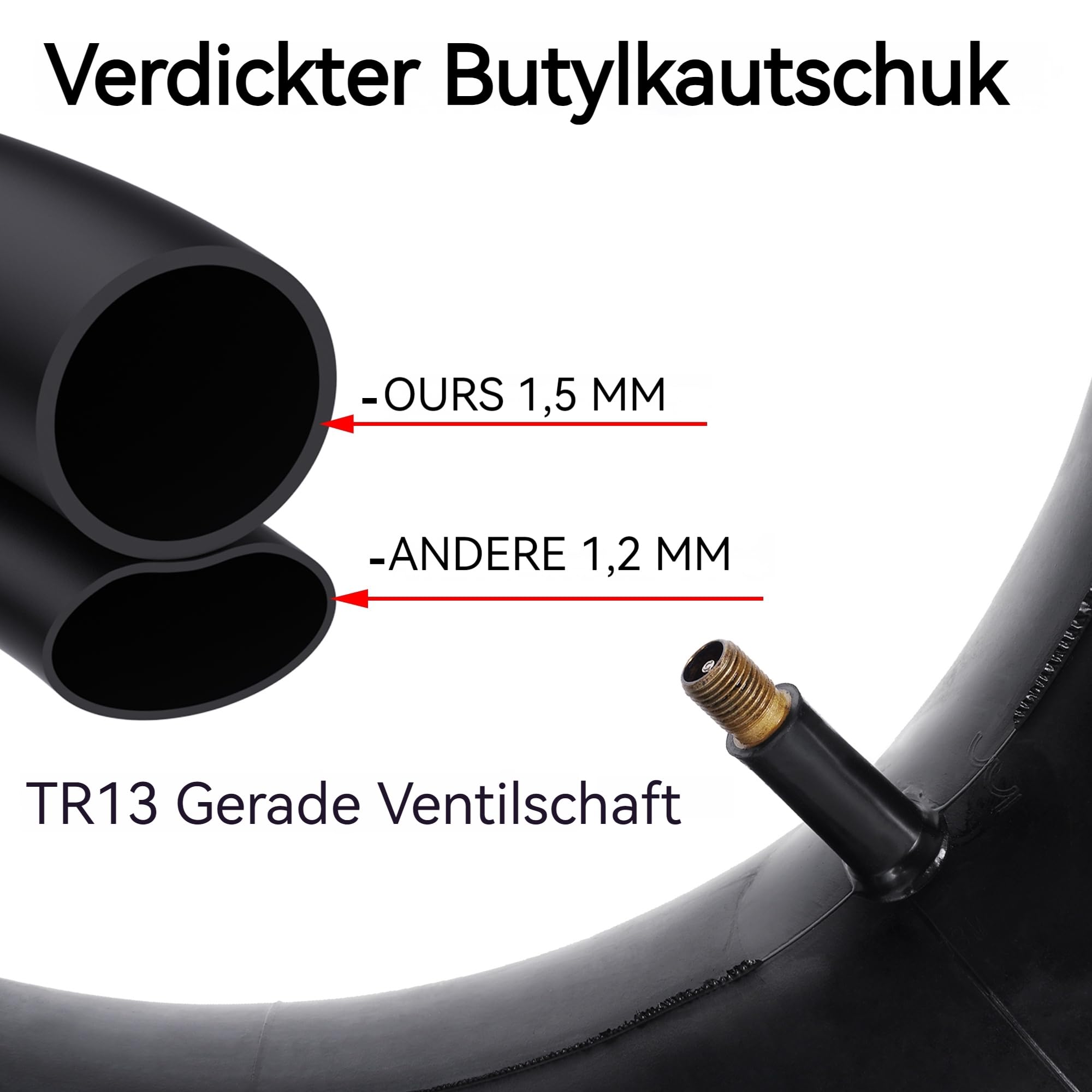 2x Innenschlauch 13x5.00-6 - Für GoKart, Rasenmäher & Quad TR13