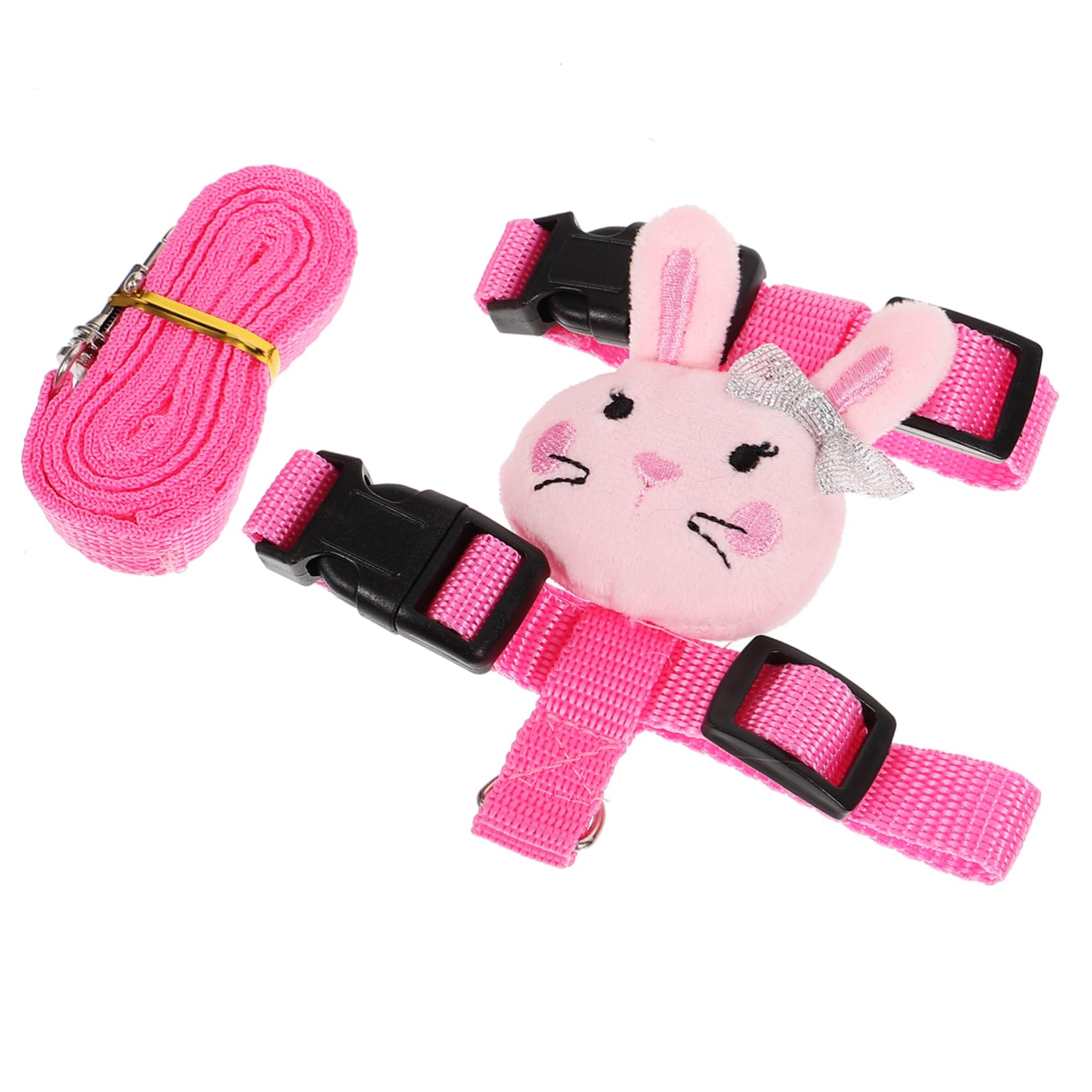 Totority 1Set Pet Harness and Leash for Rabbits Guinea Pigs and Ferrets Adjustable Lightweight Cartoon Bunny Walking Kit for
