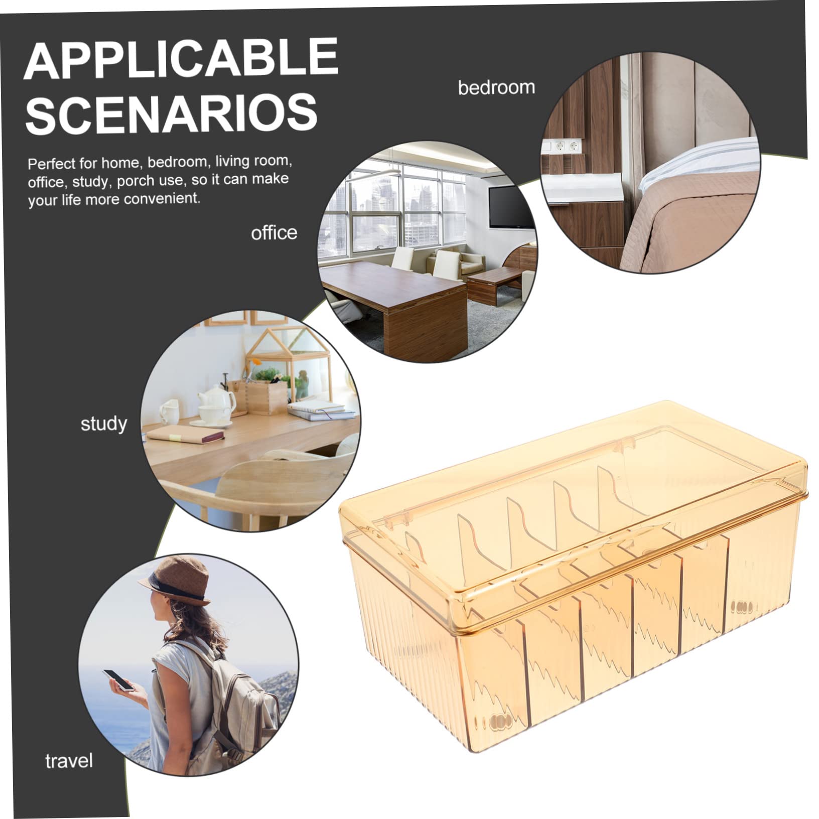 Scatola Organizer per Gestione Cavi Scomparti Multiuso in Pet, Pratica per Nascondere e Riporre Cavi Dati e Caricabatterie, per Casa e Ufficio