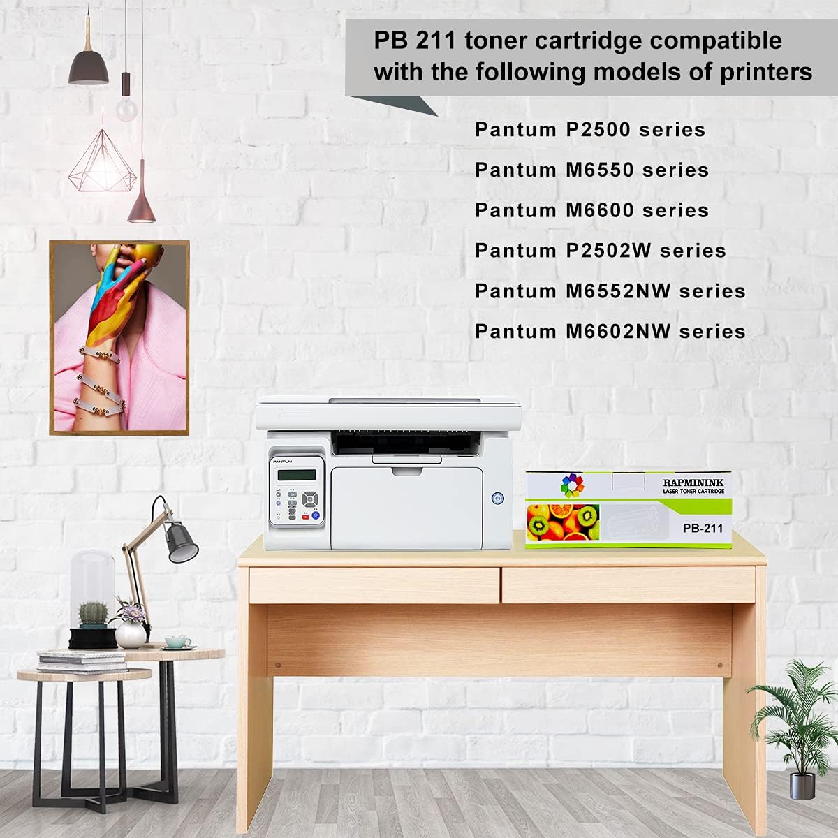 Replacement for Pantum PB-211 PB-211EV Compatible Toner Cartridge for Pantum M6602NW P2500W P2502W M6550NW M6600NW M6552NW Series Printer-2Pack