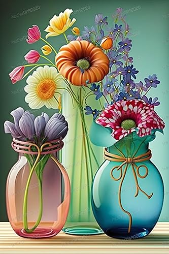 Miniatura 10 de RMSGOZO Kits de pintura de diamantes de botas florales vintage, pintura de diamantes de granja, 5D de arte de diamantes redondos completos, para