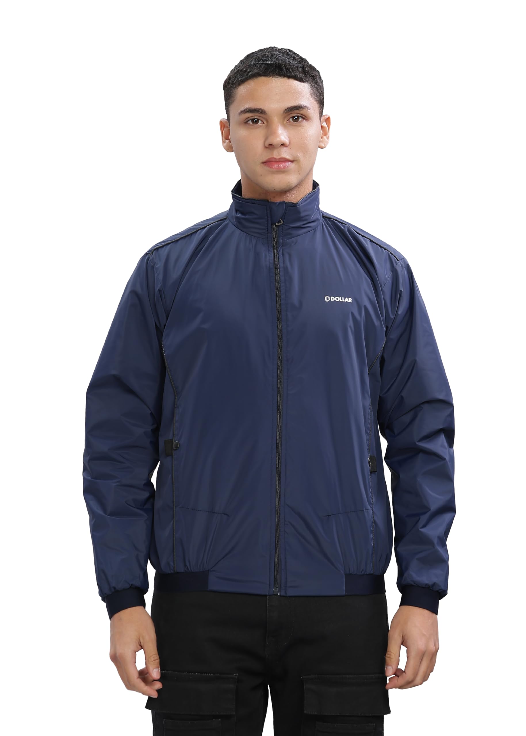 dollar Men's Polyester Solid Windcheater Jacket With Button Pockets-picture-54