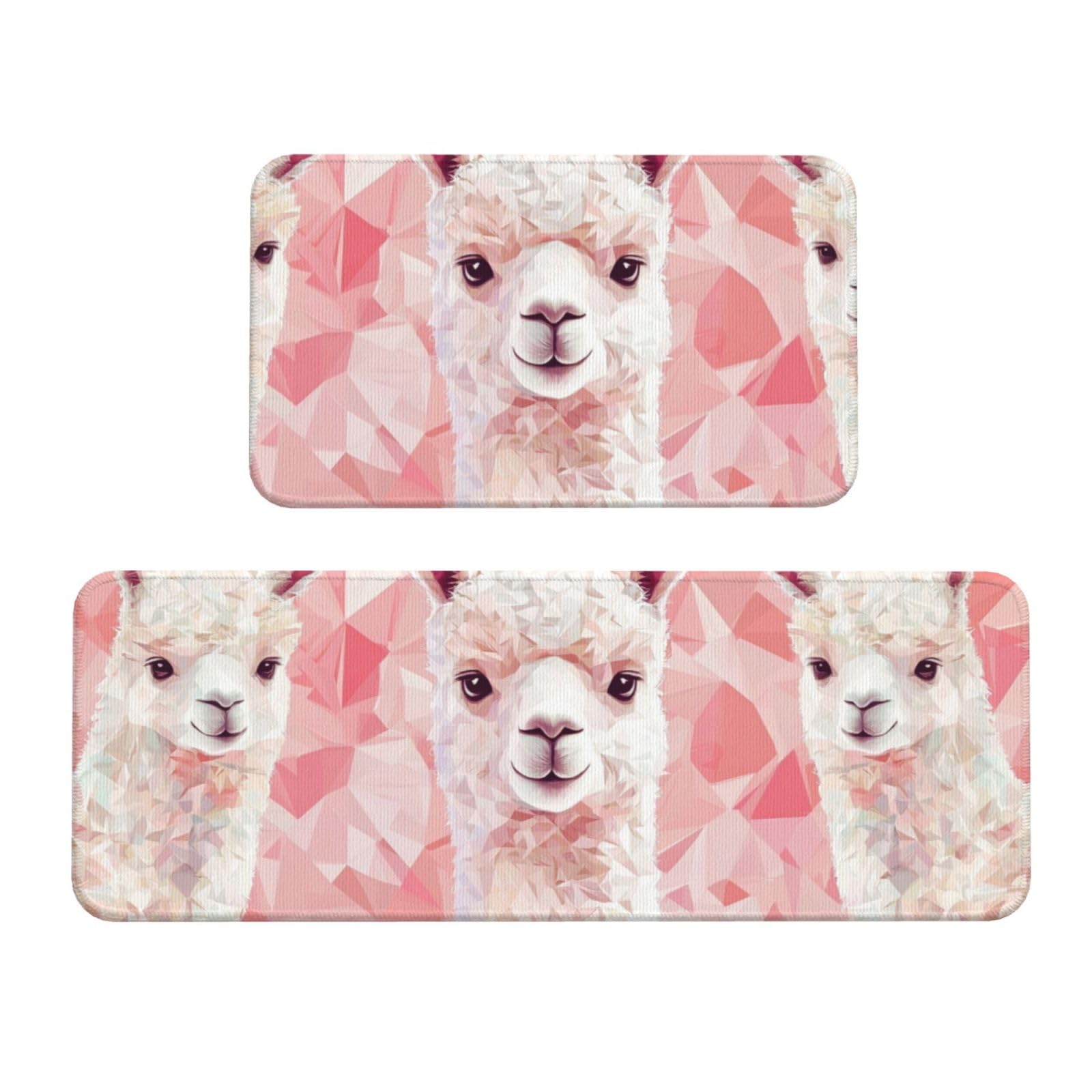 Alfombras de cocina lavables y cómodos tapetes antideslizantes para el suelo con alpacas