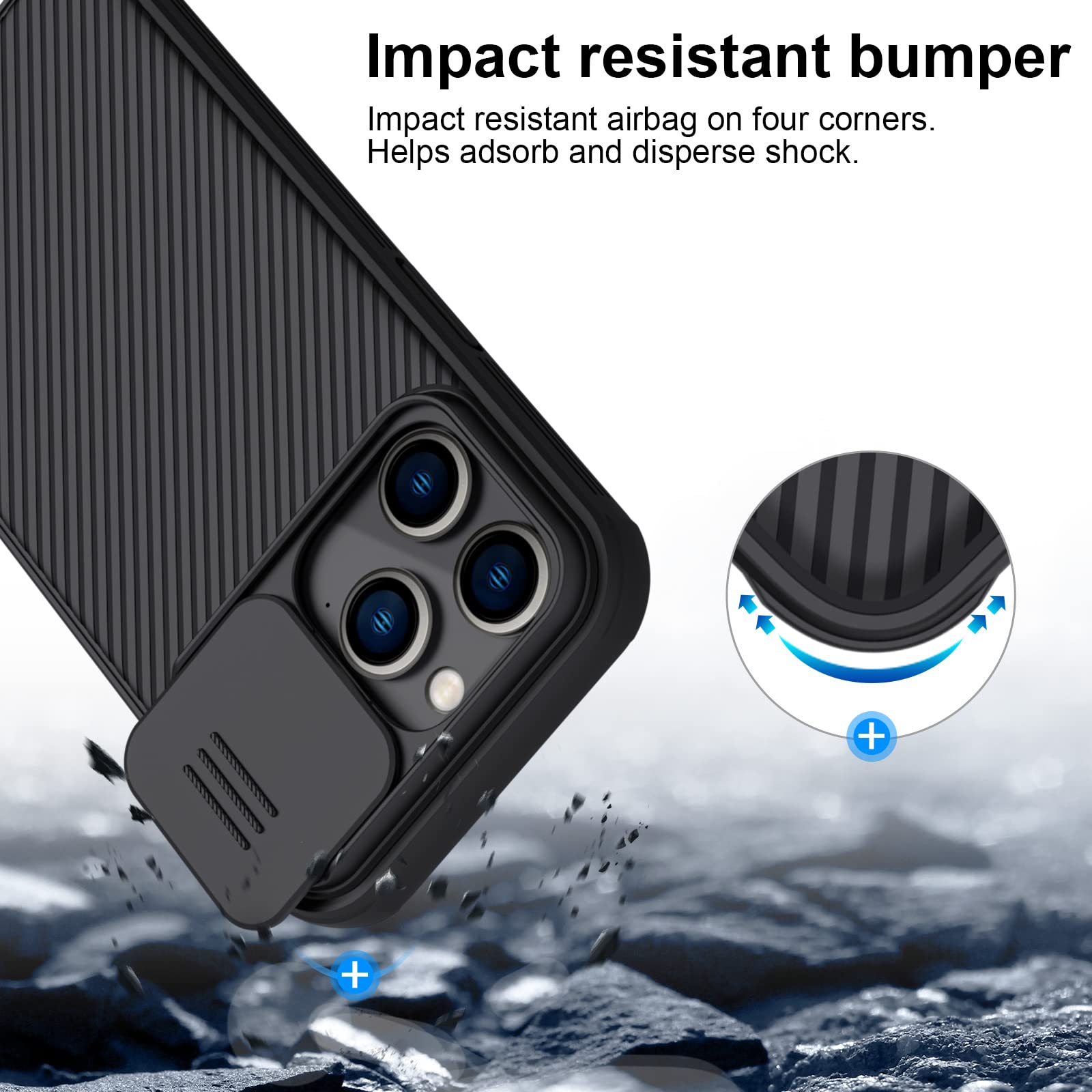 Coque Nillkin CamShield Pro Pour IPhone 14 Pro Max, Noir, Protection Coulissante Appareil Photo
