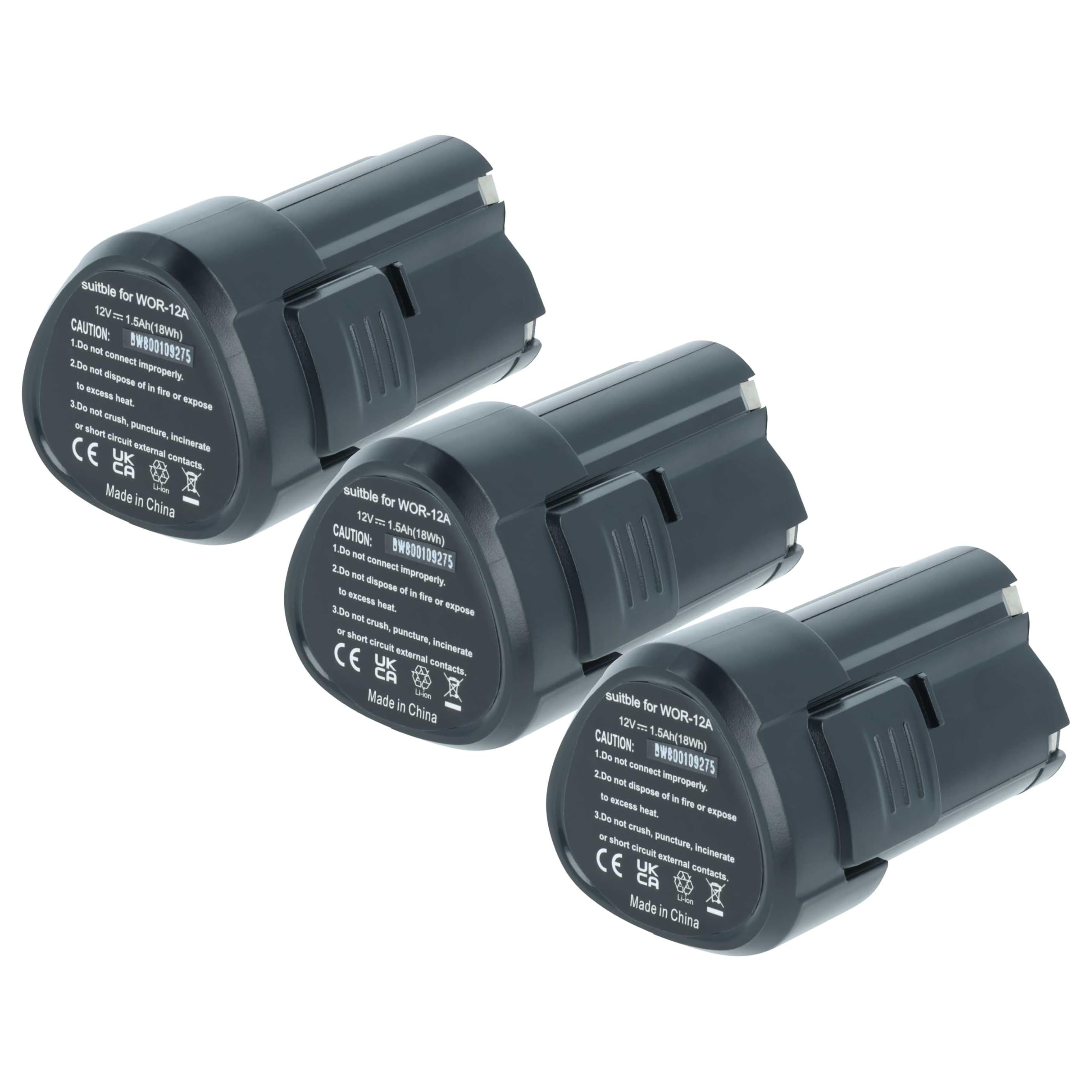 vhbw 3 x akumulator litowo-jonowy 1500 mAh kompatybilny z elektronarzędziami wkrętarka Worx WX125, WX382.2, WX382.3, WX540.3, WX677 zamiennik do Worx WA3503.