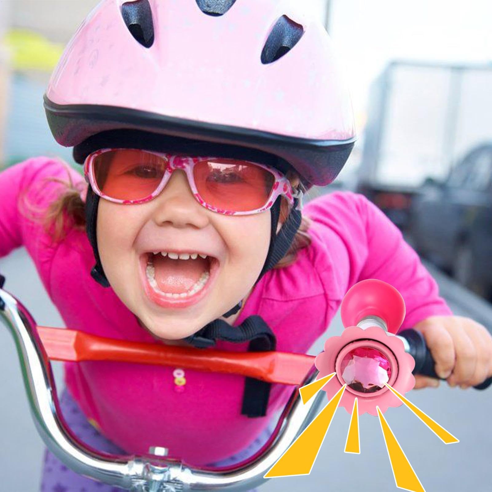 Bocina de bicicleta para niños, manillar de patinete, bocina de aire para apretar, bocina de ciclo de sonido fuerte para niños, niños, niñas