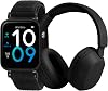 Tikkers Smart Series 13 - Black Easy Release Fabric Strap Smart Watch & Headphone Set TKS13-0033-SET