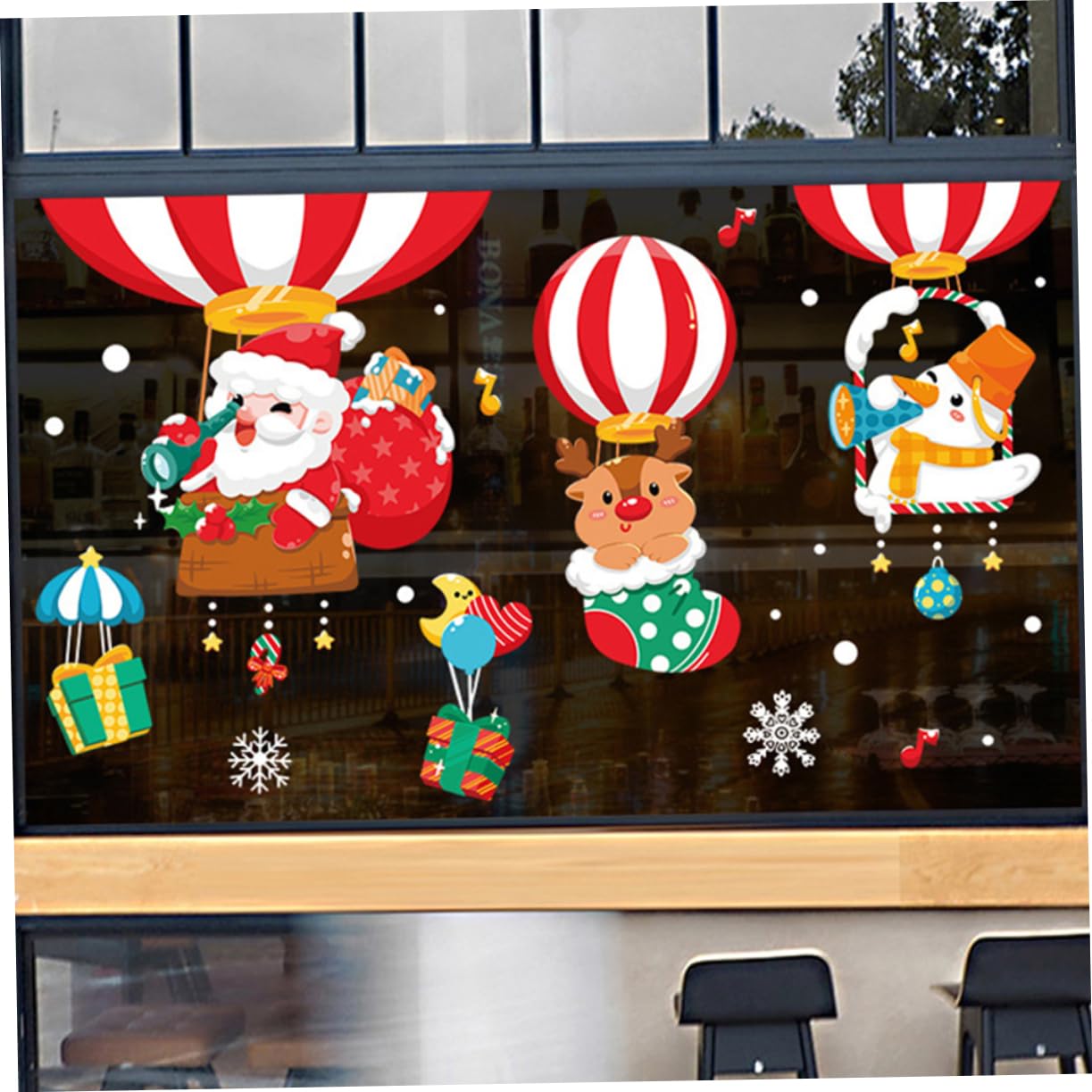Cabilock 3 Sätze Aufkleber Baum Fenster Santa Weihnachten Pvc 2 Stück * 3