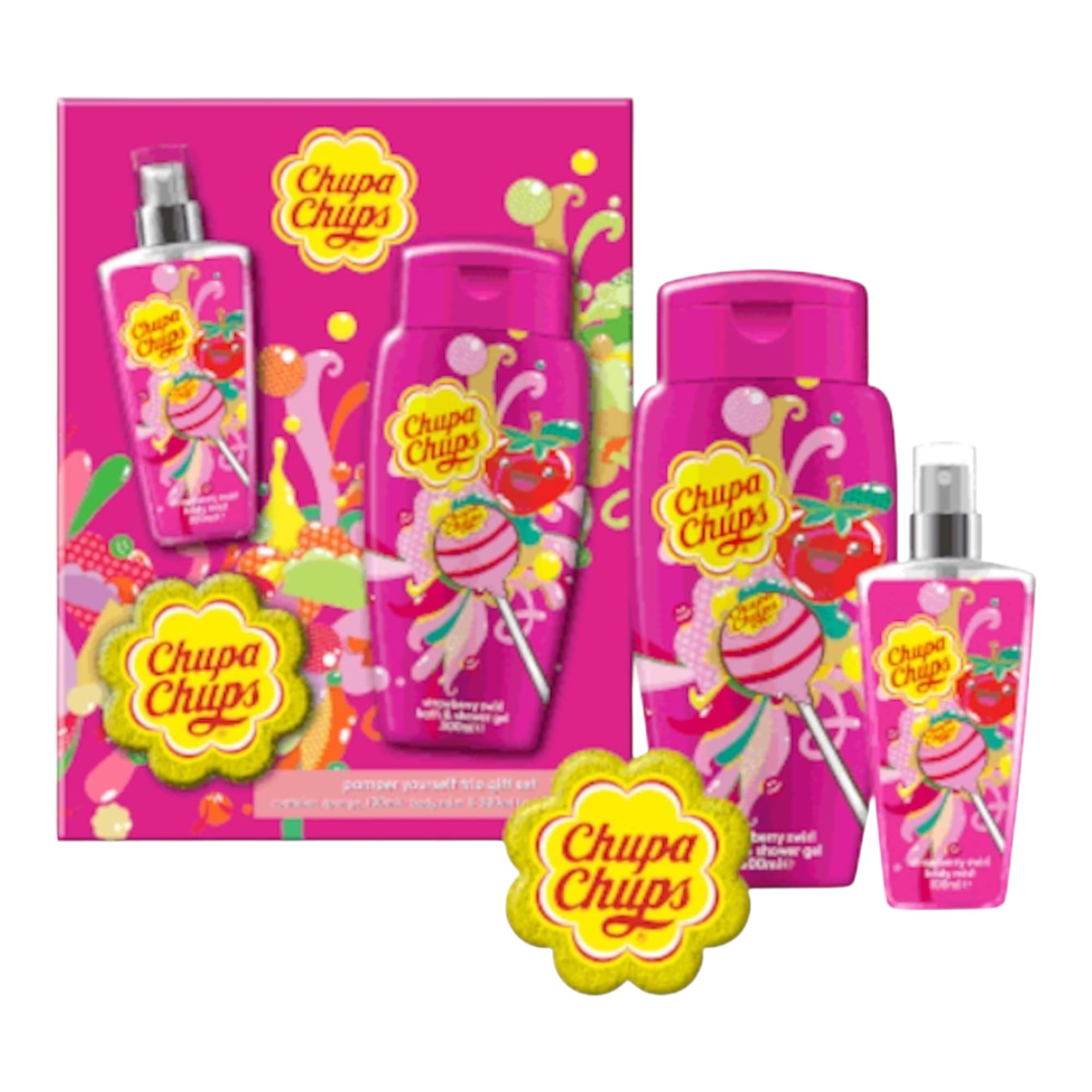 Chupa Chups Strawberry Swirl Bath and Body Gift Set, Body Mist