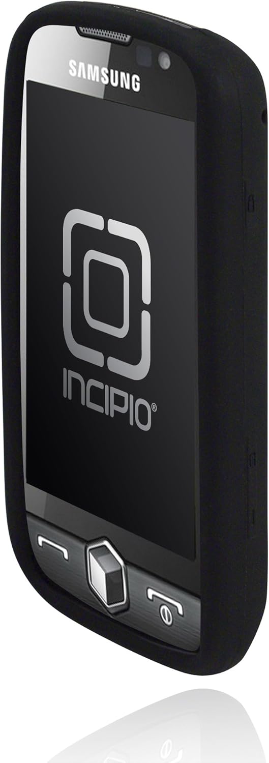 Close-up of the Incipio dermaSHOT case on a Samsung Omnia II World phone, showing the front screen and button access.
