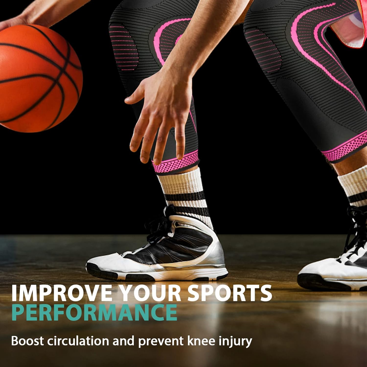 2 Pack Full Leg Compression Sleeves for Men And Women Long Knee Brace Support for Basketball, Running, Workout, Cycling, Sport - Image 5