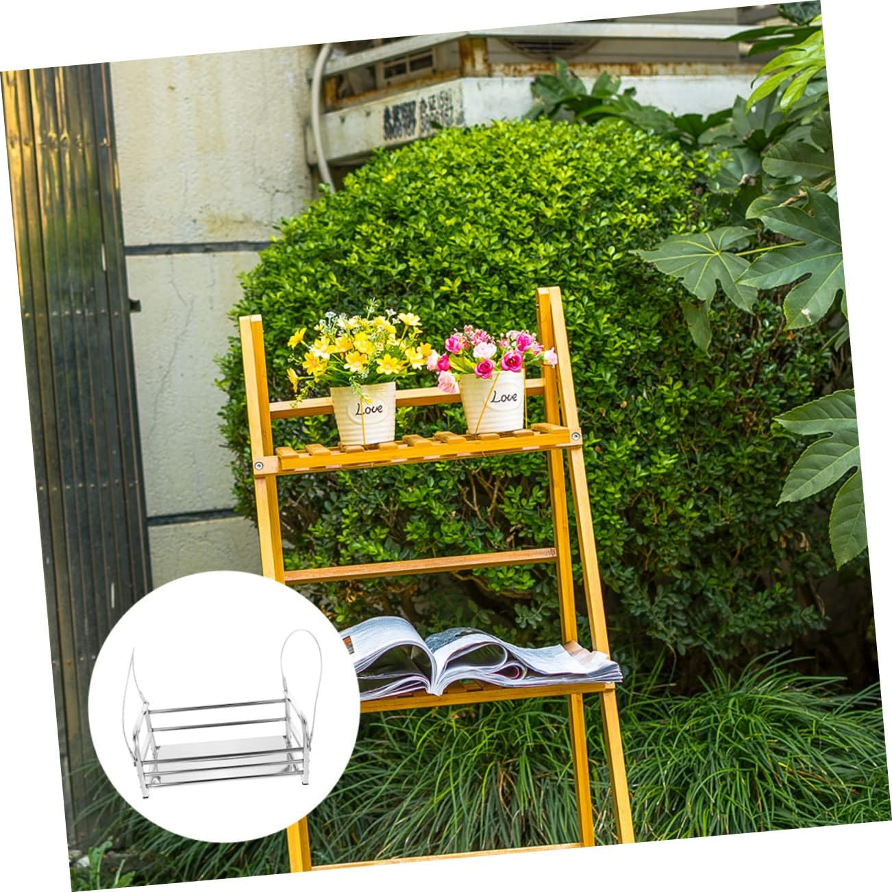 Happyyami 1Pc Adjustable Balcony Hanging Flowerpot Stand Sturdy Railing Planter Rack for Outdoor Decor for Bonsai and Flower Display Easy to Use