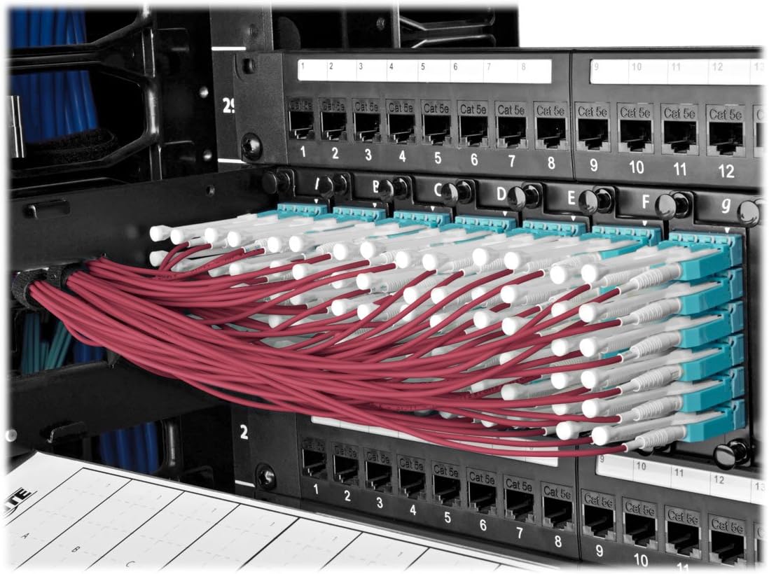 Suреr Sаlе 🛒 Tripp Lite 4M 10Gb Duplex Multimode Fiber Patch Cable 50/125 OM4 LC/LC LSZH Magenta Push Pull Tabs (N821-04M-MG-T)