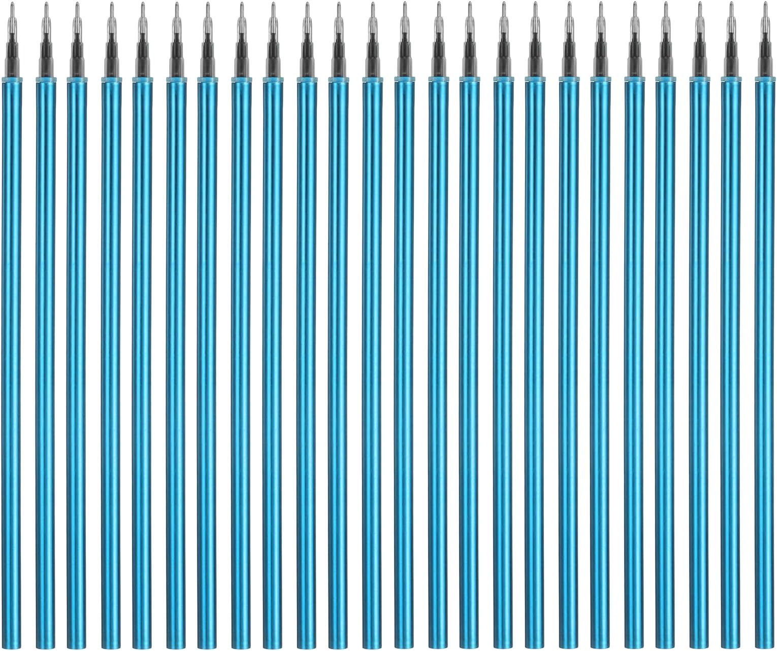 24Pack 0.5mm Gel Pen Refills for Coloring, Medium Point Gel Ink Pens Refills for Coloring Book Drawing Art Supplies Scrapbook Journaling, Sky Blue