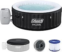 Coleman SaluSpa Miami Inflatable Hot Tub: 2-4 Person Portable Spa with 120 AirJets, Energy-Efficient 71x26 Round Design