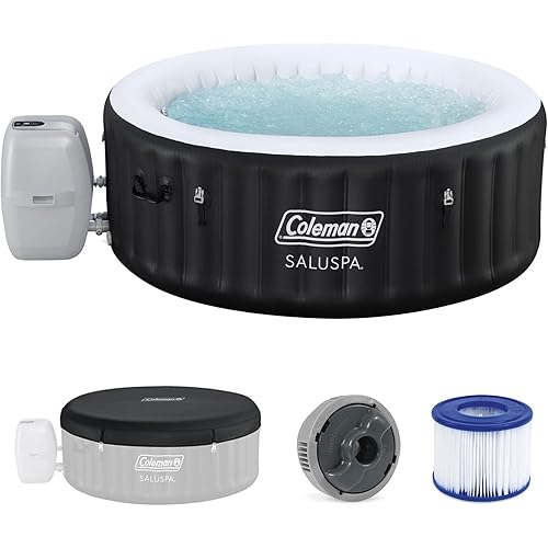 Coleman Miami 2 to 4 Person Inflatable Hot Tub, Round Energy-Efficient Portable Outdoor Spa with 120 AirJets, 71" x 26"