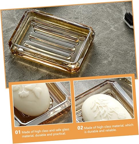 Miniatura 9 de Zerodeko Caja de jabón transparente Bandeja cuadrada para servir Soporte de tira de decoración de bañera Soporte de jabón de barra Caja de jabón