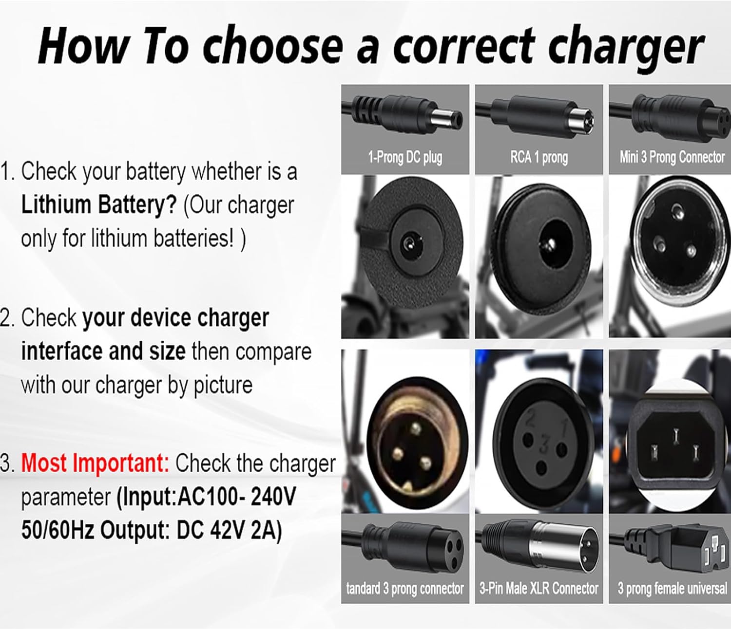 42 V charger for 36 V electric hoverbooter lithium battery ebike, electronic scooter charger for Gotrax, Jetson, Xiaomi Lithium ion battery 36V, Swagtron, Brid, Segway, Razor, Sisigad 5 71bgjSSqhUL. AC SL1500