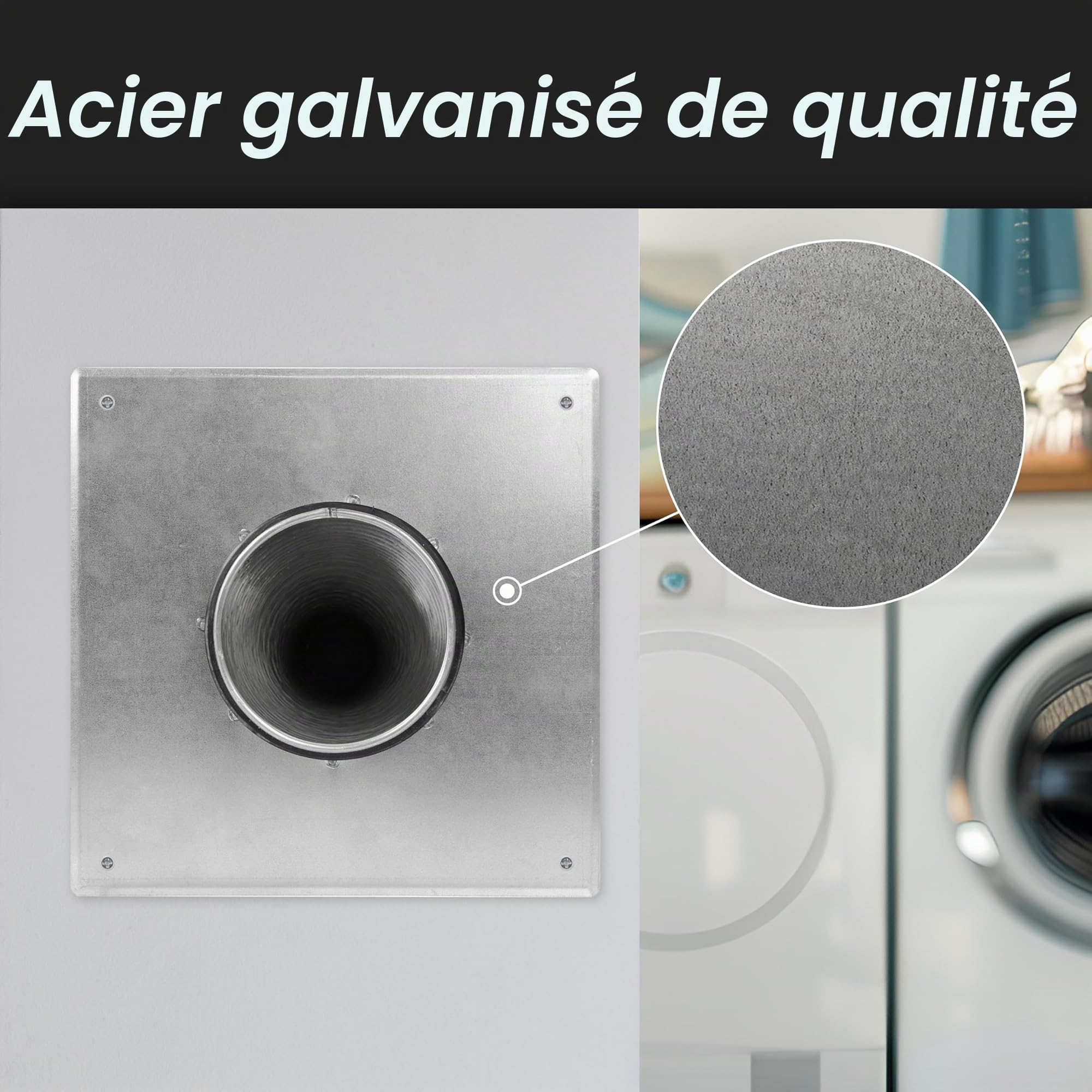 Repa Market Bride de connecteur de conduit – Conduit de 150 mm – Acier galvanisé – Bride de tuyau droite ou flexible pour systèmes de chauffage, de refroidissement, de ventilation d'air (15 cm)