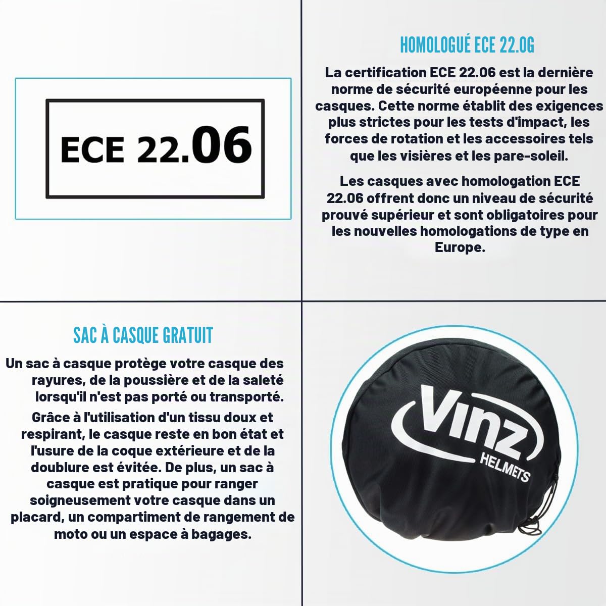 VINZ Shikoku Casque Jet / Streetfighter | Homologué ECE 22.06 | Casque Moto | Casque Scooter avec Écran Solaire Intégré | Casque Jet avec Mentonnière Amovible