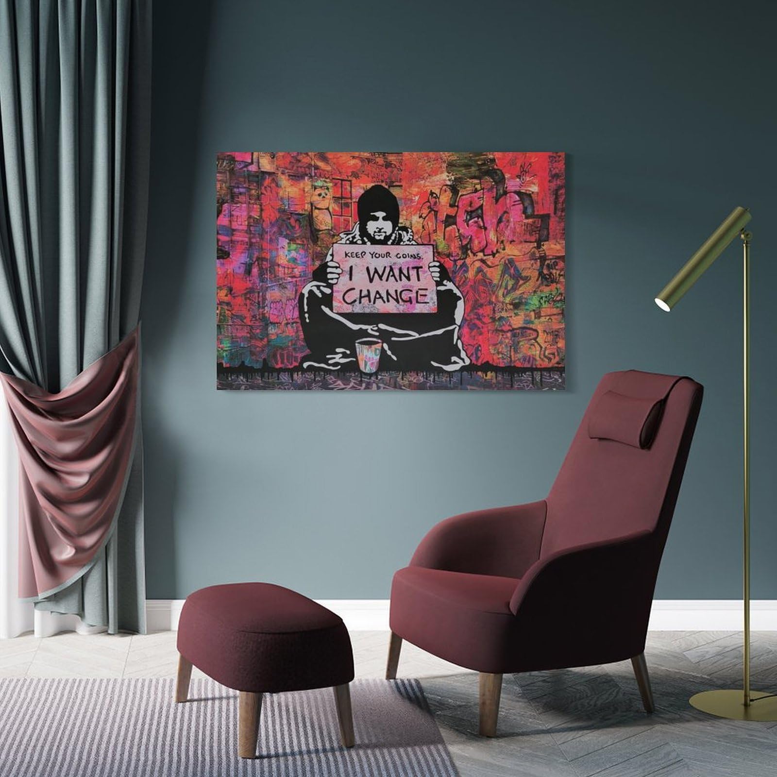 Amazon.co.jp: BANKSYバンクシー《変化》絵画コレクション 特大