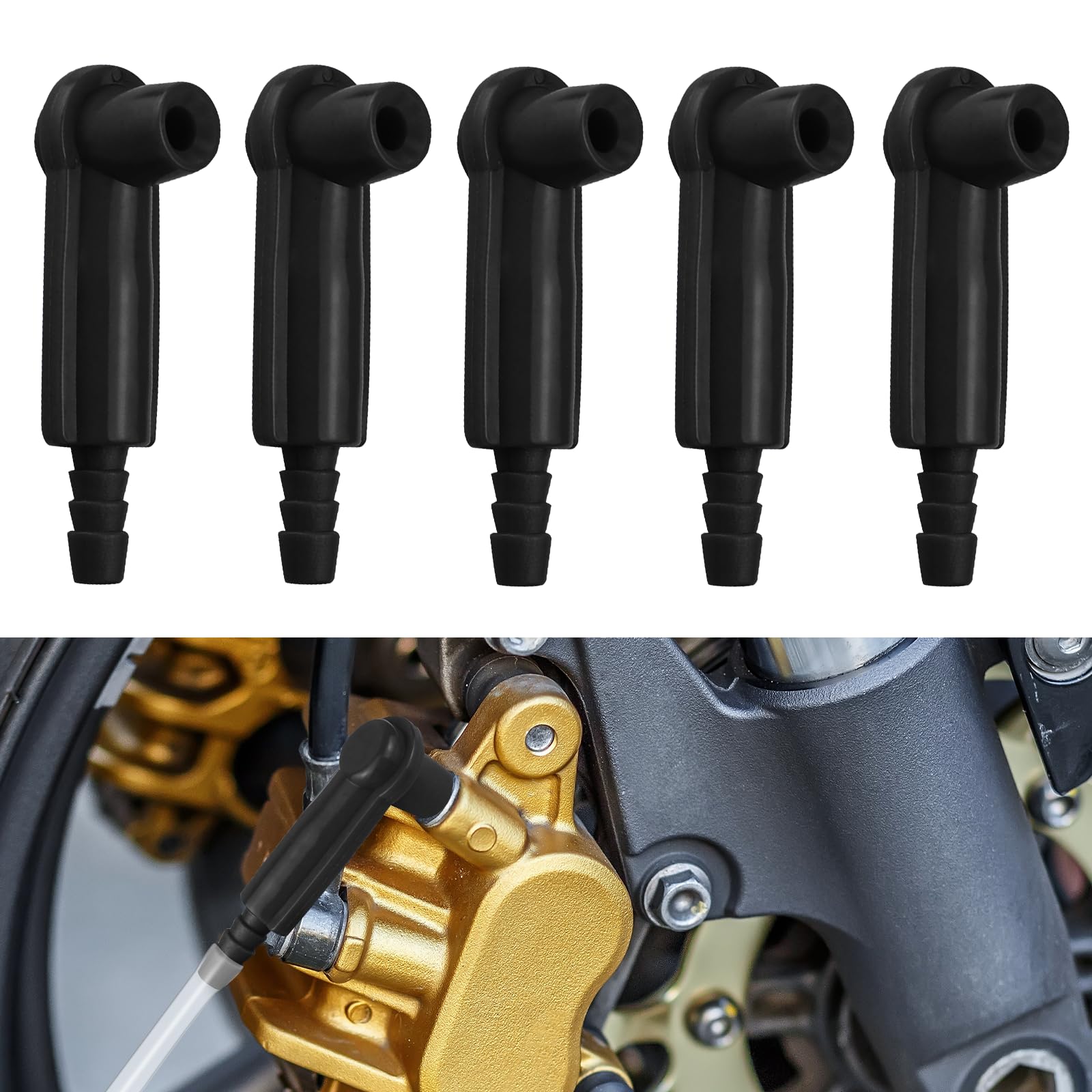 5PCS Exchange Tool Connector Brake Bleeding Kit Professional Brake Bleeder Adapter Kit Automotive Fluid Bleeder Bleeding Adapter Joint