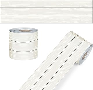 Carson Dellosa Farmhouse 65Ft of White Wood Grain Bulletin Board Borders, 1 Roll of Rustic Trim for Rolling Whiteboard, Cork and Posterboard, Party, Office Decorations, and Classroom Decor