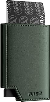 Men's Wallet Minimalist Pop Up Card Holder RFID Blocking Magnetic Closure Leather Wallet with ID Window for Cash & Credit Cards Up To 11 Cards