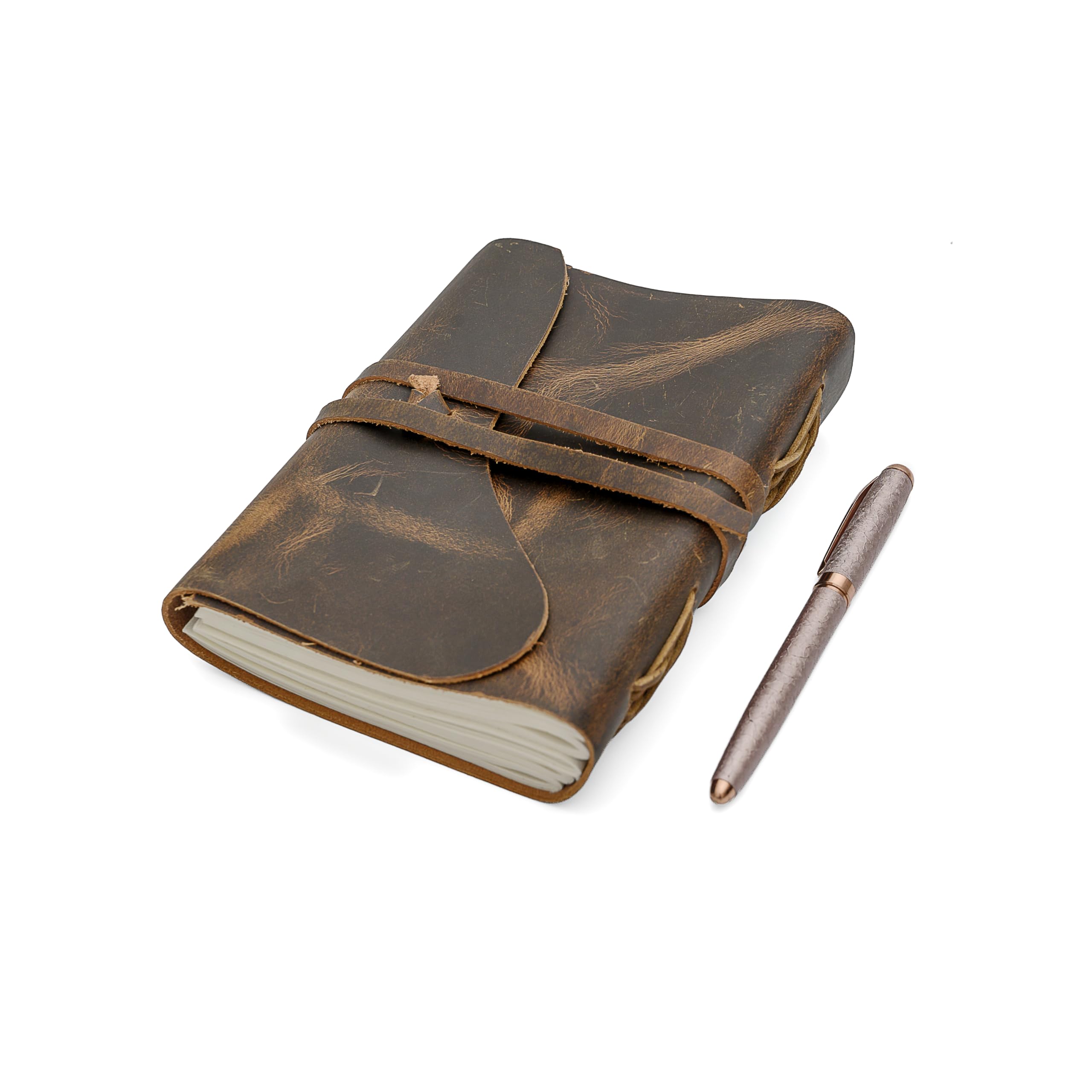 Handgefertigtes Leder-Tagebuch, Notizbuch, 10 x 15 cm